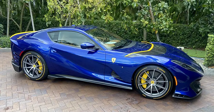 A brand new Ferrari, touched up with our detailed cleaning process.